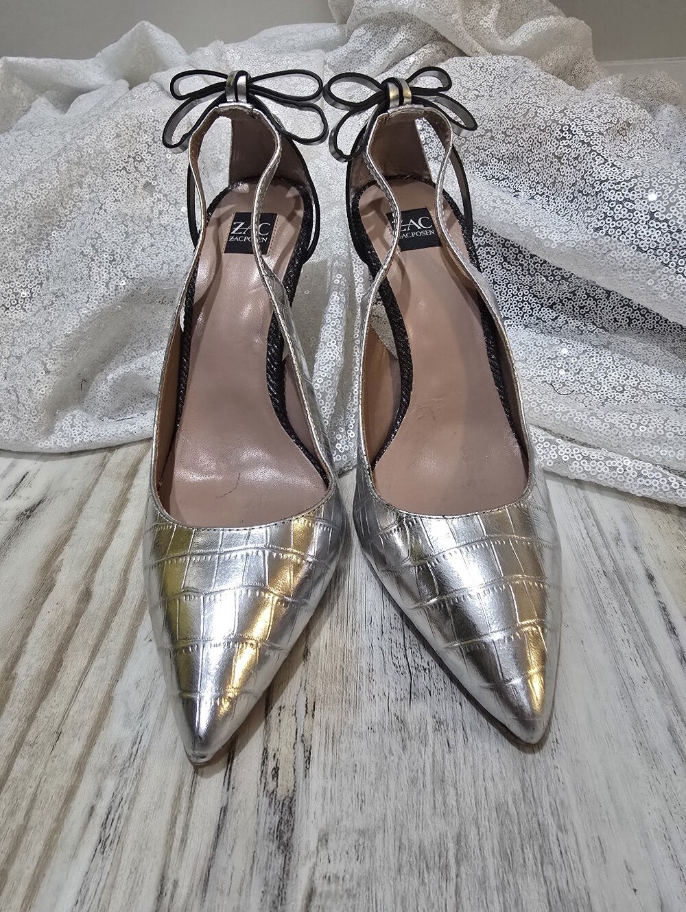 Zac Posen Veronique pumps NWOT Size 8.5 metallic silver